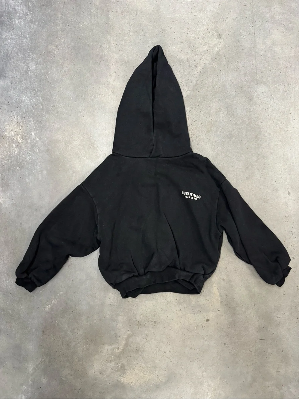 Fear of God Essentials Kids Black Logo Hoodie Size 4/5